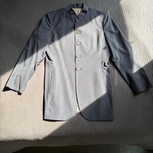 Vintage 90s Jean Paul Gaultier Classique Mandarin Collar Pinstripe Blazer
